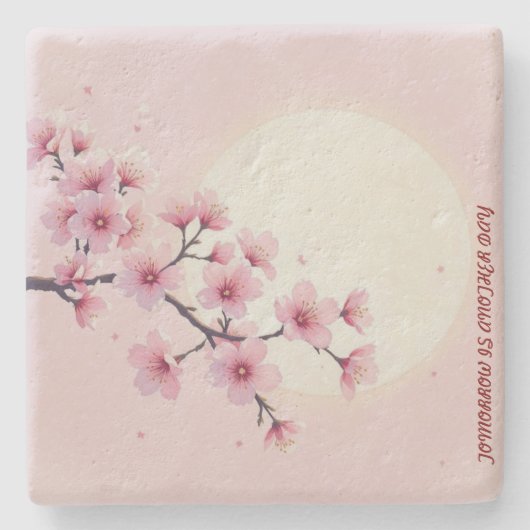 桜のストーン コースター (正面)