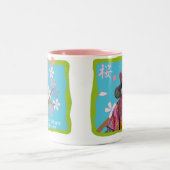 桜のソックス猿のマグ ツートーンマグカップ (中央)