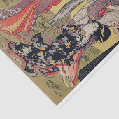 桜のティッシュペーパーを持つ日本のな女性 薄葉紙 (詳細)