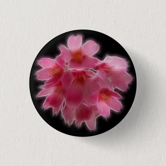 桜のピンクの木の花 缶バッジ (正面)