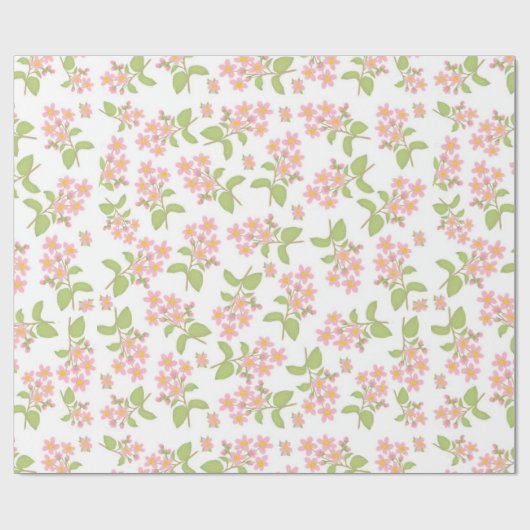 桜のピンクの桜のギフト用包装紙 ラッピングペーパー (フラット)