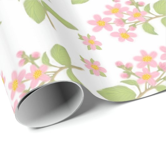 桜のピンクの桜のギフト用包装紙 ラッピングペーパー (ロールコーナー)