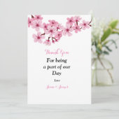 桜のピンクの白い花のサンキューカード サンキューカード (スタンド正面)