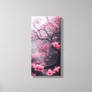 桜のピンクの花のキャンバスウォールアート キャンバスプリント