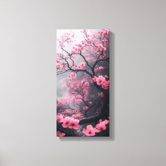 桜のピンクの花のキャンバスウォールアート キャンバスプリント