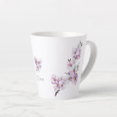 桜のピンクの陶器製マグカップ カフェラテマグ (右アングル)
