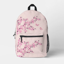 桜のピンクモノグラム プリントバックパック