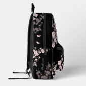桜のピンク黒 プリントバックパック (左)