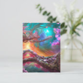 桜のファンタジー風景 ポストカード (スタンド正面)