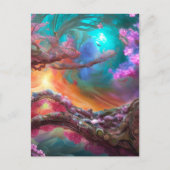 桜のファンタジー風景 ポストカード (正面)