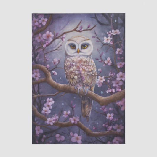 桜のフクロウ 薄葉紙 (正面)