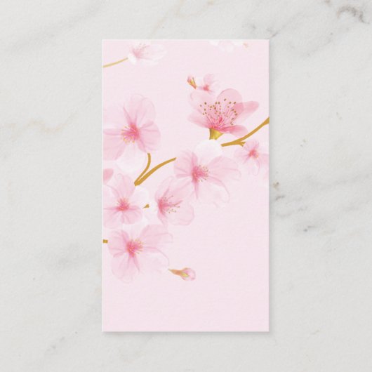 桜のベビーシャワーのおむつのラッフルのチケット エンクロージャーカード (裏面)