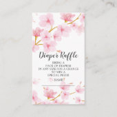 桜のベビーシャワーのおむつのラッフルのチケット エンクロージャーカード (正面)