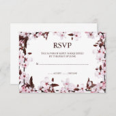 桜のボーダーRSVP応答カード 出欠カード (正面/裏面)