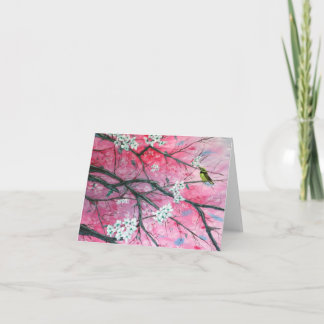 桜のメッセージカードの中のフィンチ カード