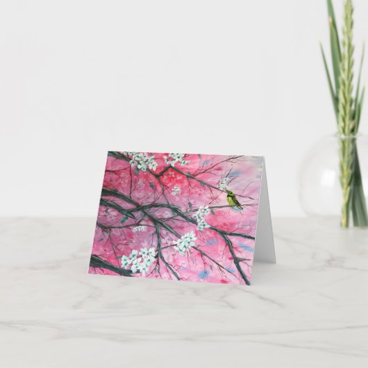 桜のメッセージカードの中のフィンチ カード (正面)