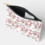 桜のモムフルネス ピンクの花柄 アクセサリーポーチ (見開き)