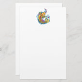 桜のリサイクルされたペーパー静止したのコイ 便箋 (正面/裏面)