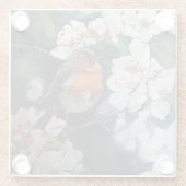 桜のロビン ガラスコースター (裏面)