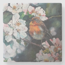 桜のロビン ストーンコースター