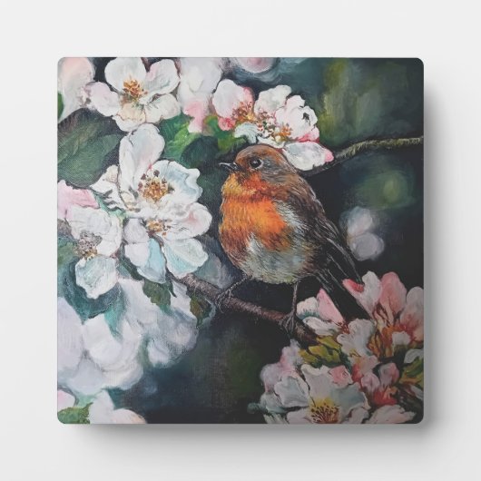 桜のロビン フォトプラーク (正面)