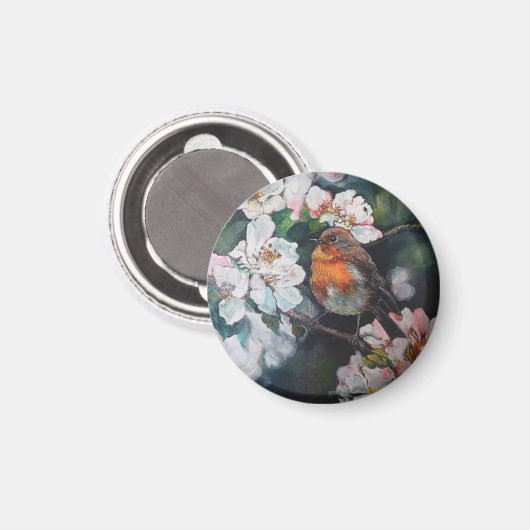 桜のロビン マグネット (正面/裏面)