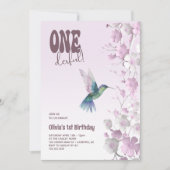 桜のワンダフル1歳の誕生日 招待状 (正面)