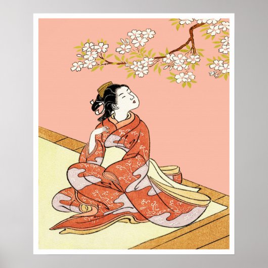 桜の下の女性 ポスター (正面)