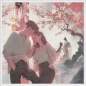 桜の下の永遠の愛: 運命の響き シール (正面)
