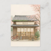 桜の伝統的な茶屋のデスティネーションウェディング エンクロージャーカード (裏面)