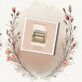 桜の伝統的な茶屋のデスティネーションウェディング スタンダードカクテルナプキン