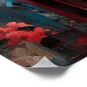 桜の優雅さ – 着物の優雅さ ポスター (角)