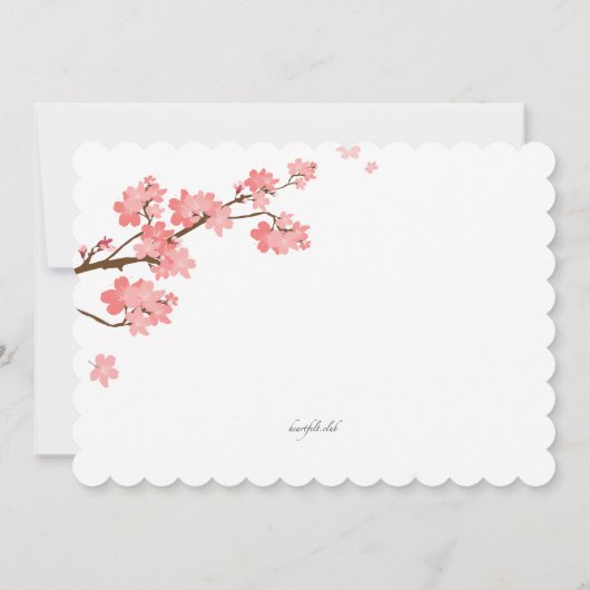 桜の写真の誕生の発表 案内状 (裏面)