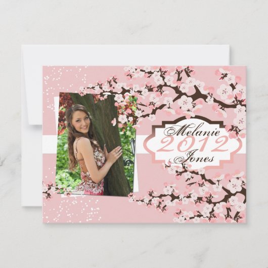 桜の卒業生の発表及び招待状2012年 招待状 (正面)