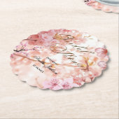 桜の喜び ブライダルシャワーの招待状 ペーパーコースター (アングル)