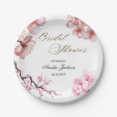 桜の喜び ブライダルシャワーの招待状 ペーパープレート (正面)