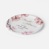 桜の喜び ブライダルシャワーの招待状 ペーパープレート (アングル)
