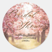 桜の喜び ブライダルシャワーの招待状 ラウンドシール (正面)