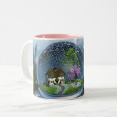 桜の地球のマグ ツートーンマグカップ (正面左)