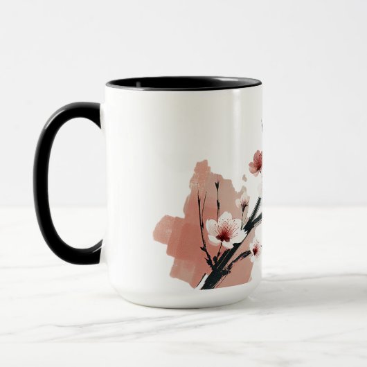 桜の墨絵 マグカップ (左)