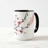 桜の墨絵 マグカップ (正面右)