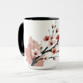 桜の墨絵 マグカップ (正面左)