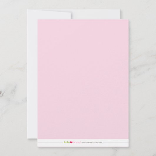 桜の女の子の誕生の発表: 明るいピンク 案内状 (裏面)