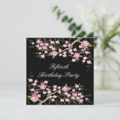 桜の女性の50歳の誕生日パーティー 招待状 (スタンド正面)