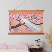 桜の孔雀 吊り下げ型タペストリー (寝室)