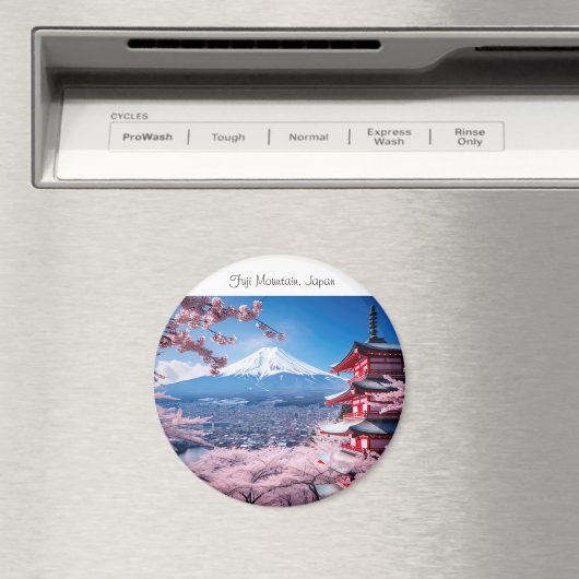 桜の季節の富士山の絵 マグネット (インサイチュ (食洗機))