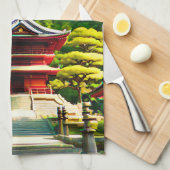 桜の寺 キッチンタオル (四つ折り)