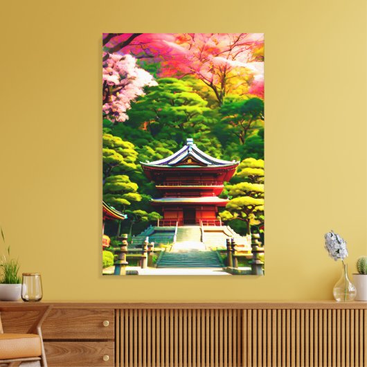 桜の寺 キャンバスプリント (インサイチュ (リビング))