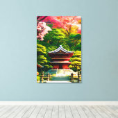 桜の寺 キャンバスプリント (インサイチュ (ウッドフロア))