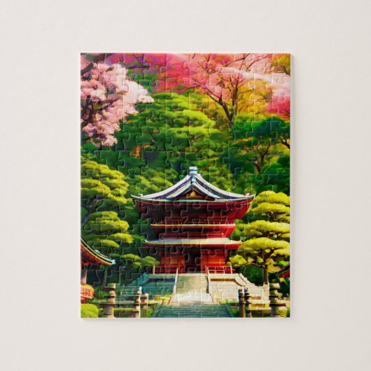 桜の寺 ジグソーパズル (縦)